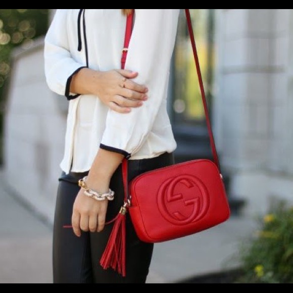 ONE DAY SALE!!!! Gucci authentic soho disco bag red leather - Picture 9 of 16